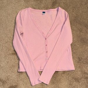 Old Navy Pink Ribbed Cardigan